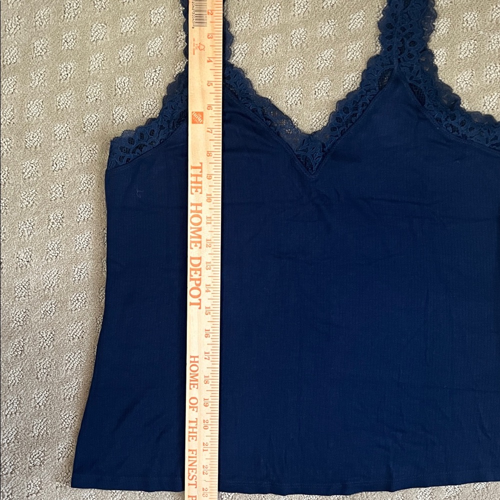 Soma Navy Blue Lace Trim Camisole - Picture 8 of 9